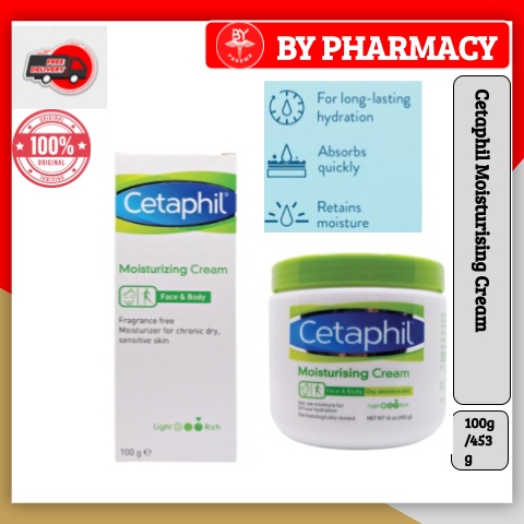 Cetaphil MOISTURIZING CREAM 100G/453G FACE & BODY DRY SENSITIVE SKIN