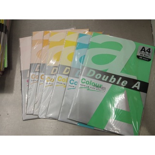 Double A กระดาษสีถ่ายเอกสาร A4 80 แกรม 25แผ่น  คละสี