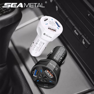 อุปกรณ์ชาร์จโทรศัพท์ 55W PD 20W QC3.0 USB Type C สามพอร์ต สําหรับรถยนต์