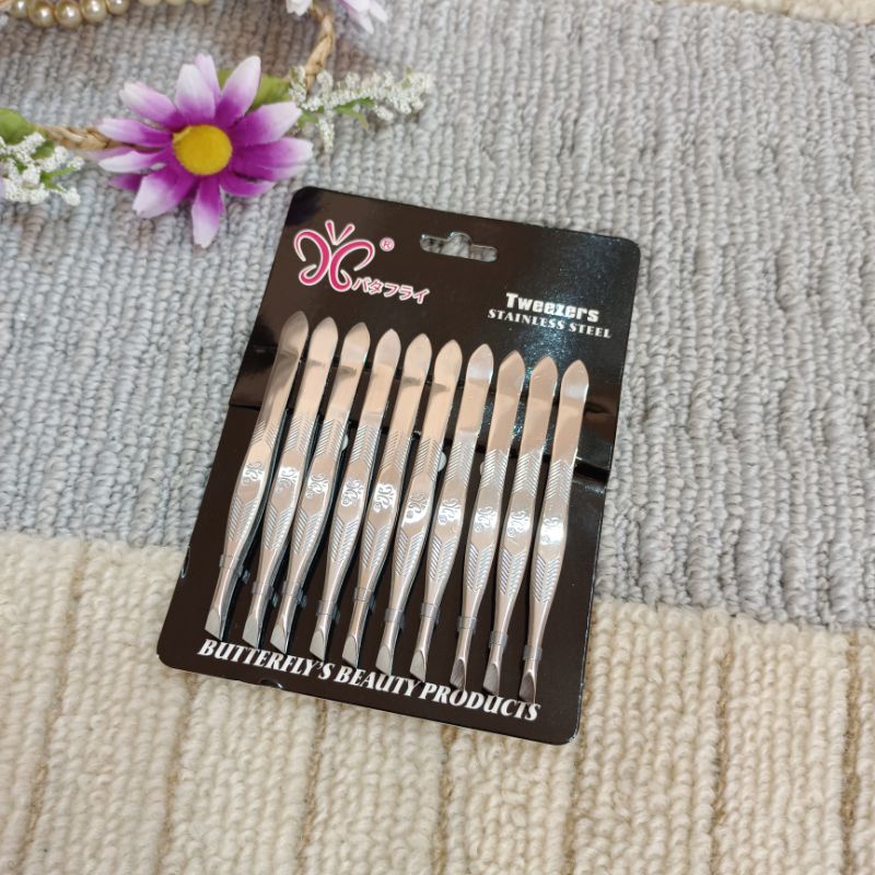 แหนบ แหนบถอนคิ้ว แหนบอเนกประสงค์ BUTTERFLY'S Tweezers stainless Steel