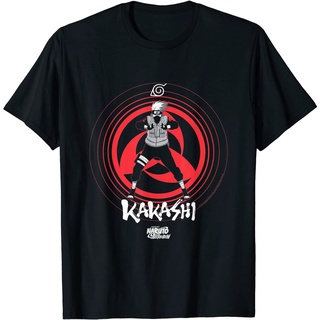 เสื้อยืดผ้าฝ้ายพิมพ์ลายแฟชั่น เสื้อยืด พิมพ์ลายนารูโตะ Shippuden Kakashi Sharingan Eye Symbol สําหรับผู้ชาย