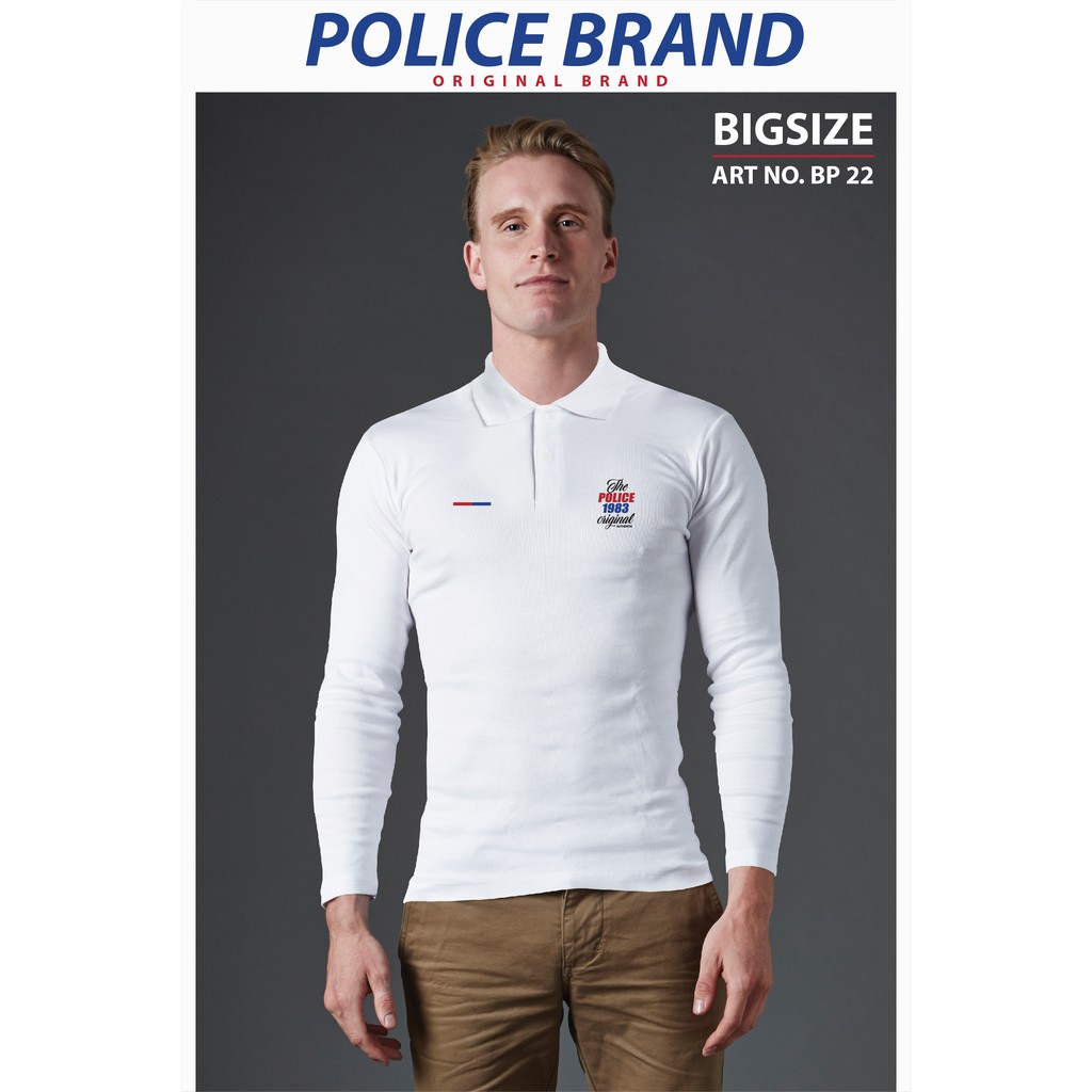 Police Bodysize  เสื้อโปโลแขนยาว ทรง Slim fit พอดีตัว สีขาว,ดำ,เทา,กรม ใส่ได้ทั้งผุ้ชาย/ผู้หญิง (รหัส : FP21,BP22,XP19)
