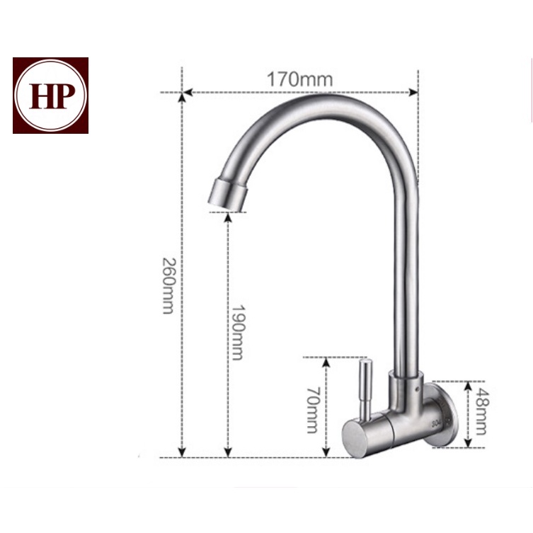 🔥ลด 50% ใส่โค้ด INC8LZ3🔥  ก๊อกน้ำ สแตนเลสแท้!! ล้างจานง่าย หมุนได้ 360 องศา ไม่เป็นสนิม ฟรี!! เทปพันเกลียวHP-021 - รูปที่ 5