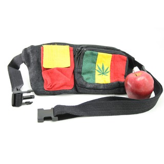 สินค้าราสต้า Bag Waist Pockets Rasta Colors กระเป๋าราสต้า﻿แบบคาดเอว ปักลาย﻿ 6×13 นิ้ว