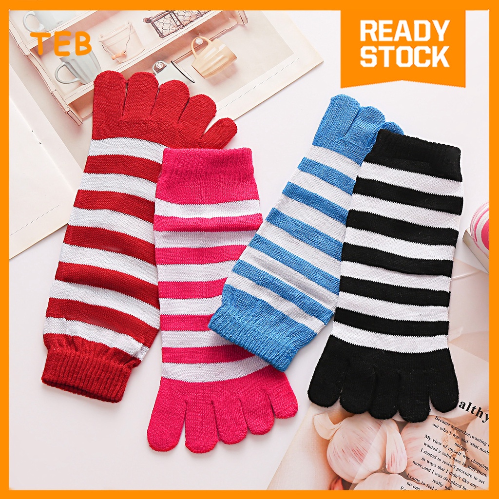 [TEB] QSTAR Short Colourful Stipe Toe Socks / Belang Stokin Berjari Pendek