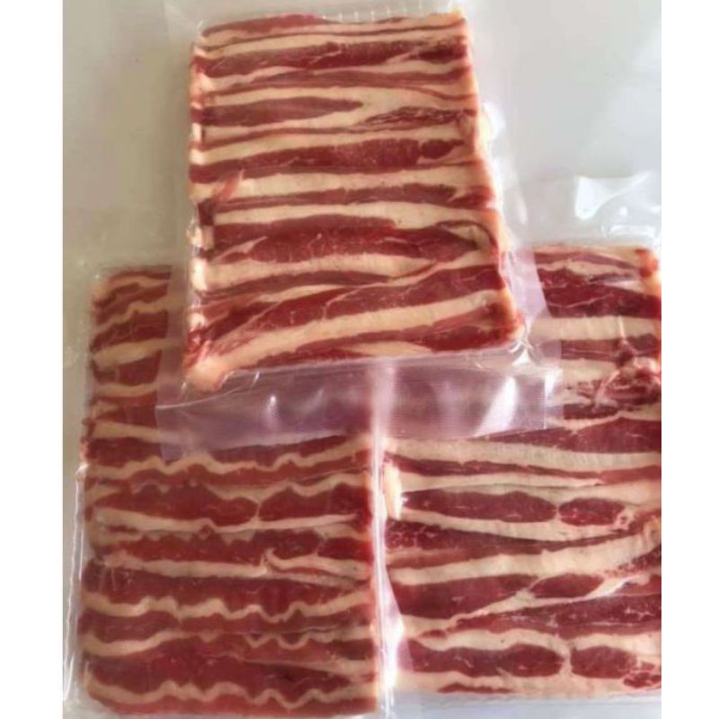 เบคอนเนื้อ [Beef bacon halal] ฮาลาล แบบสด ไม่ได้รมควัน! จี้บนกะทะหอมฟุ้ง คุ้มสุดๆ 1 กิโล ส่งฟรี