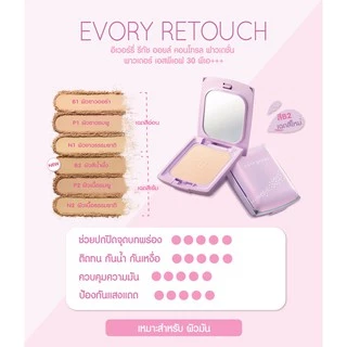 💟ของแท้ | ส่งเร็ว💟 (ตลับม่วงคอมแพ็ค) แป้ง Cute Press Evory Retouch Oil Control Foundation Powder SPF30