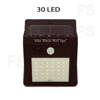 โคมไฟโซล่าเซลล์ พลังงานแสงอาทิตย์Solar Motion Light LED ติดกำแพง 30SMD แสงสีขาว