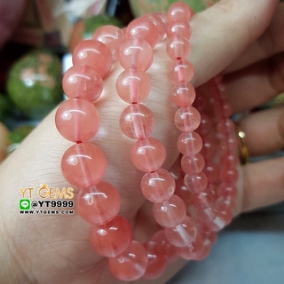 สร้อยข้อมือเชอร์รี่ควอตซ์ หินเชอร์รี่ควอตซ์แท้ ขนาดหิน 6 mm YTG-8823