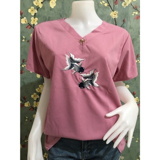 เสื้อยืด ผู้หญิง เสื้อยืด คอกลม/คอวี  สาวอวบ รุ่น4061-9230