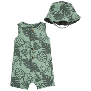 Carters Romper Suit+Hat 2Pc Green L8 คาร์เตอร์เสื้อผ้าชุดเต็มตัวแขนกุดพร้อมหมวก