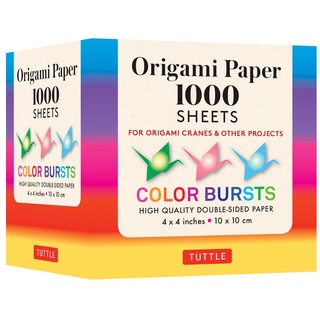 พร้อมส่ง [New English Book] Origami Paper 4 X 1000 Color Bursts