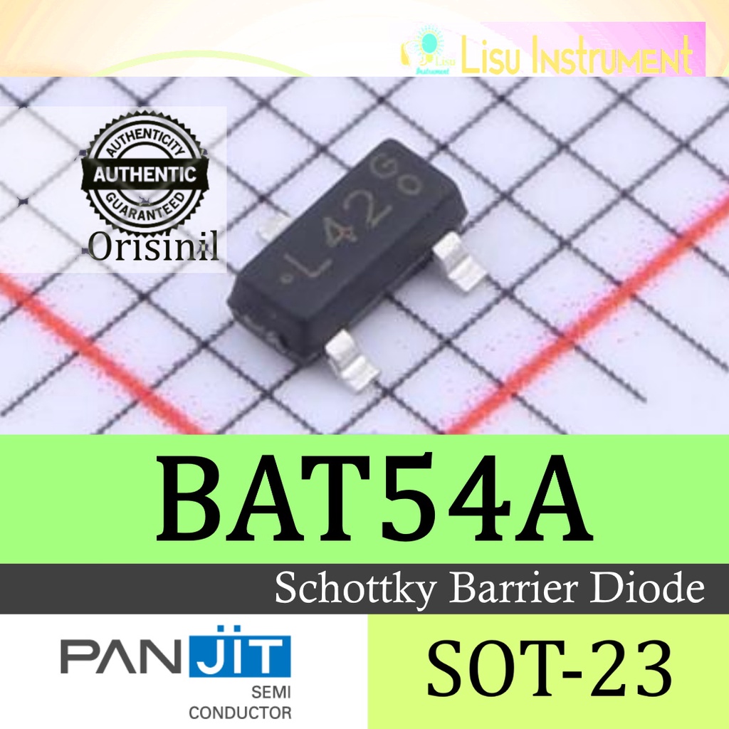 BAT54A L42 30V 200mA 1 คู่ Common Anode Schottky Barrier Diode SOT-23 Panjit Original
