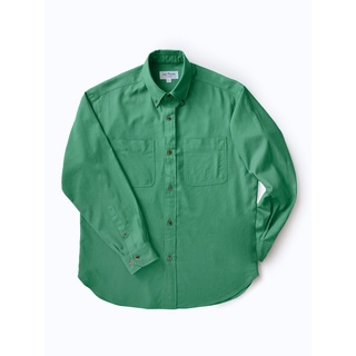 [JBB*] KELLY GREEN BRUSHED COTTON OVERSIZED SHIRT เจบีบี เสื้อคลุม ผ้าคอตตอน สีเขียว