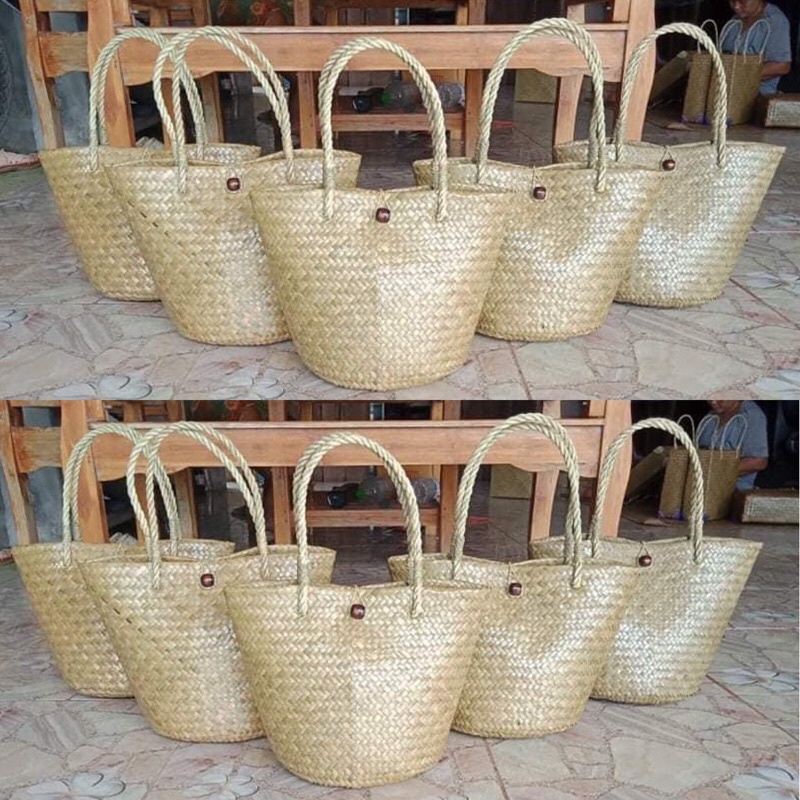 กระเป๋าสานกระจูด ทรงถัง กระเป๋าสาน พร้อมส่ง