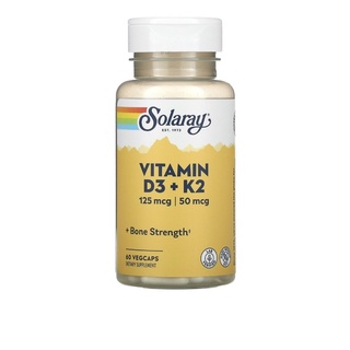 Solaray vitamin D3 + K2 60 capsule แท้พร้อมส่ง