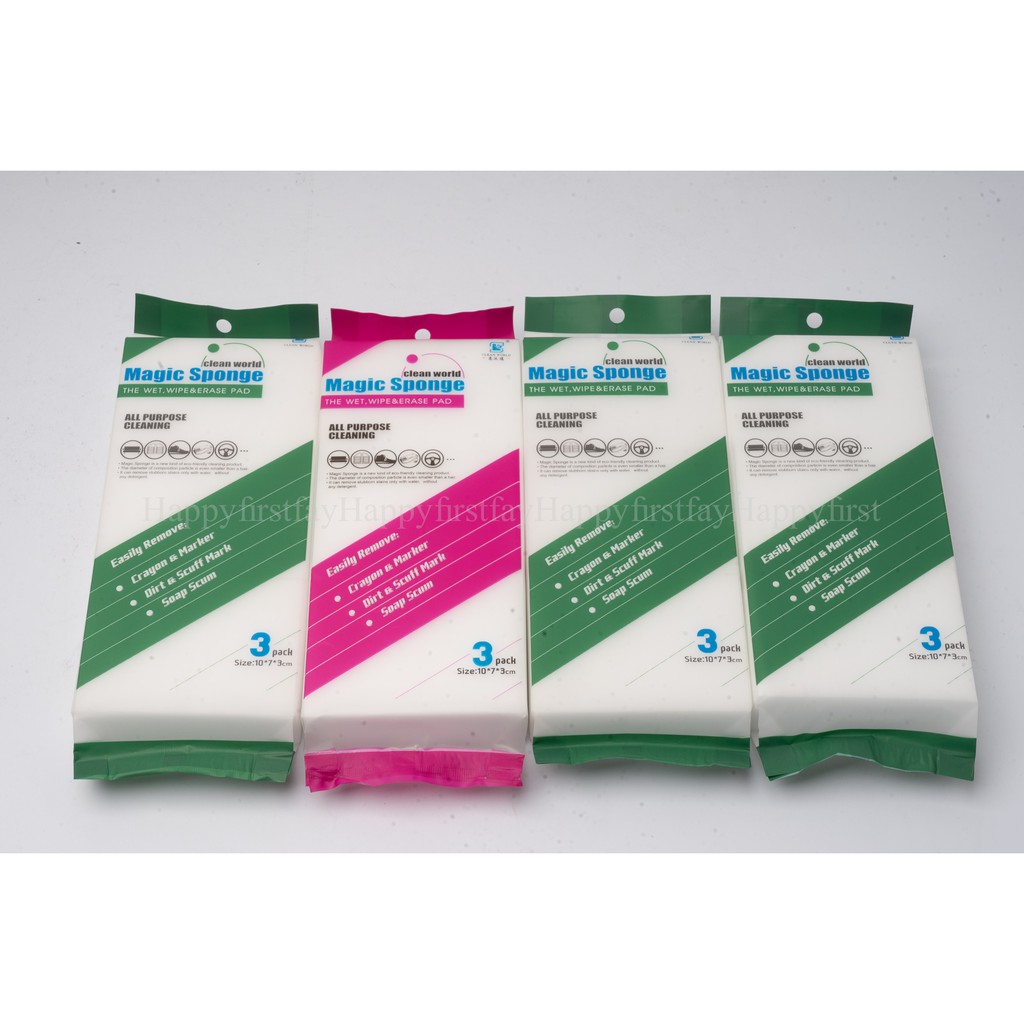 Magic Sponge 4ห่อ ฟองน้ำแสนมหัศจรรย์ ลบ ล้างได้สารพัด MGS | Shopee Thailand