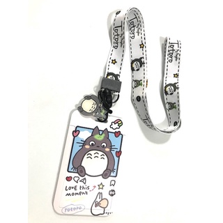 TOTORO LOVE สายคล้องคอ สายคล้องบัตร ซองใส่บัตร ที่ใส่บัตร พร้อมสายคล้องคอ (2cm) ลาย TOTORO LOVE โทโทโร่  BY PMYL SHOP