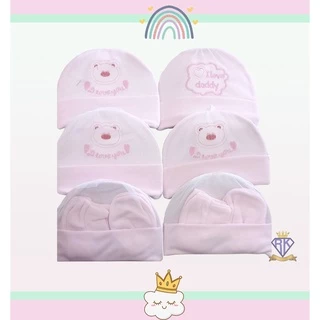 A002 เซ็ทหมวก ถุงมือ ถุงเท้า เซตเตรียมคลอด ผ้านิ่มใส่สบาย ไม่ระคายเคืองผิวเด็กคละลาย