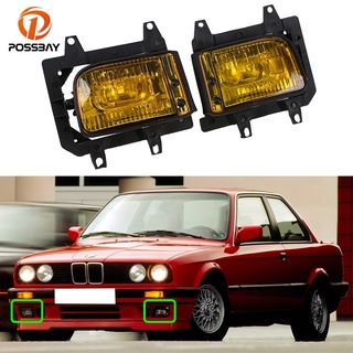 [พร้อมส่ง] กระจังหน้าไฟตัดหมอก สีเหลือง สําหรับ BMW E30 3-Series 1982-1987 1 คู่