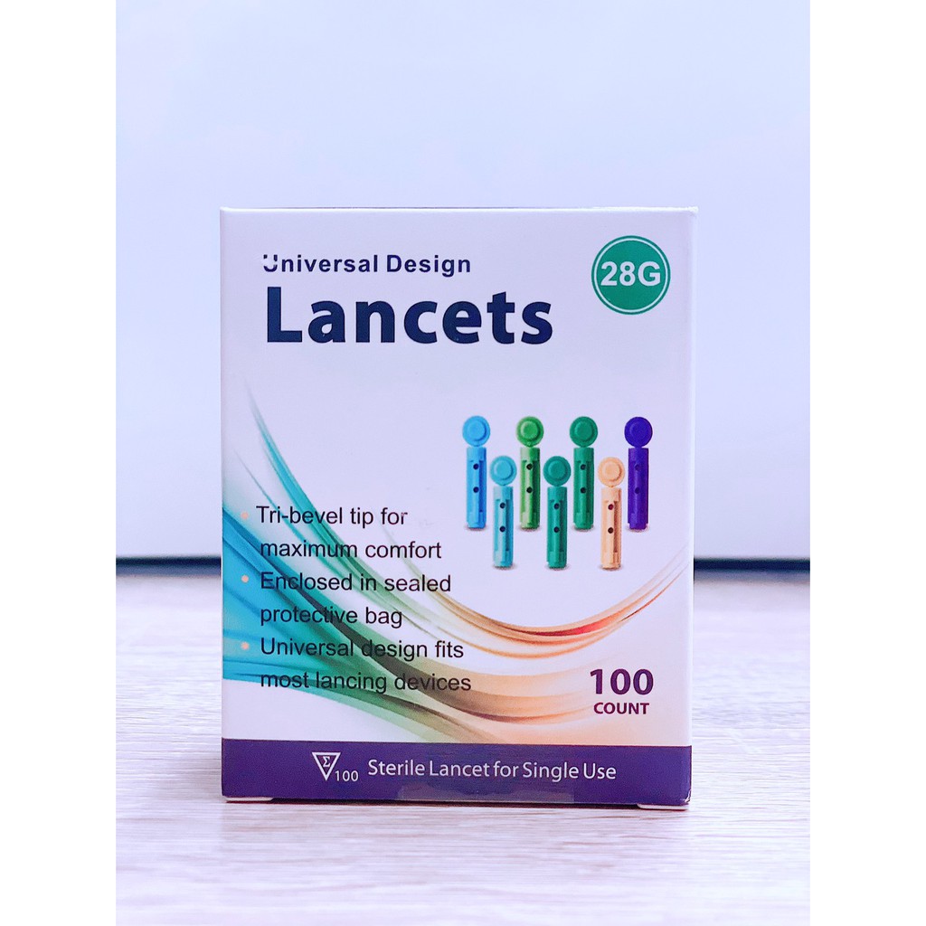 100ชิ้น/กล่อง เข็มเจาะเลือด 28G เข็มเจาะเลือดเบาหวาน Universal Lancets เข็มเจาะน้ำตาล Beurer Gluneolite onetouch