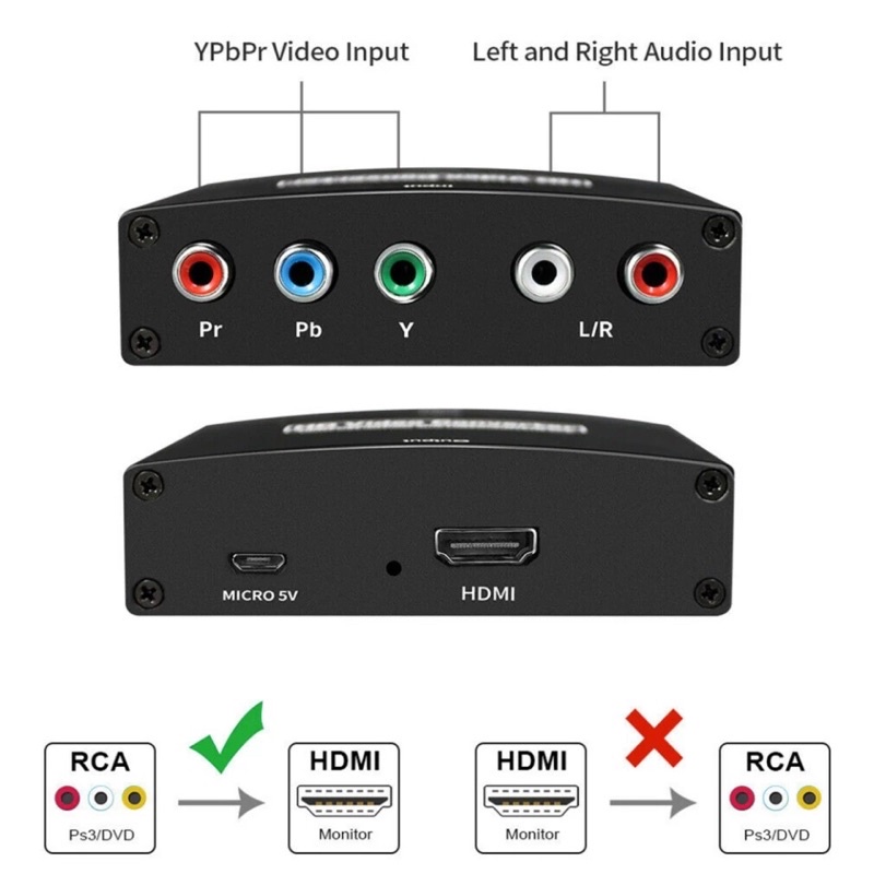 1080P YPbPr R/L ถึงที่รองรับ HDMI Converter อะแดปเตอร์ Video Audio Audio Converter Component RGB Video Adapter #8