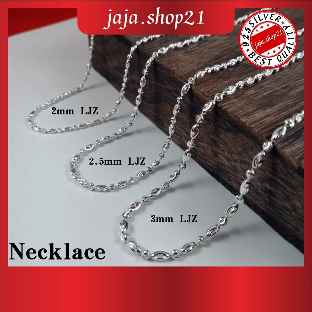 | โซ่สร้อยคอเงิน 925 LJZ | 925 สร้อยคอ LJZ | Rantai Leher LJZ Perak 925