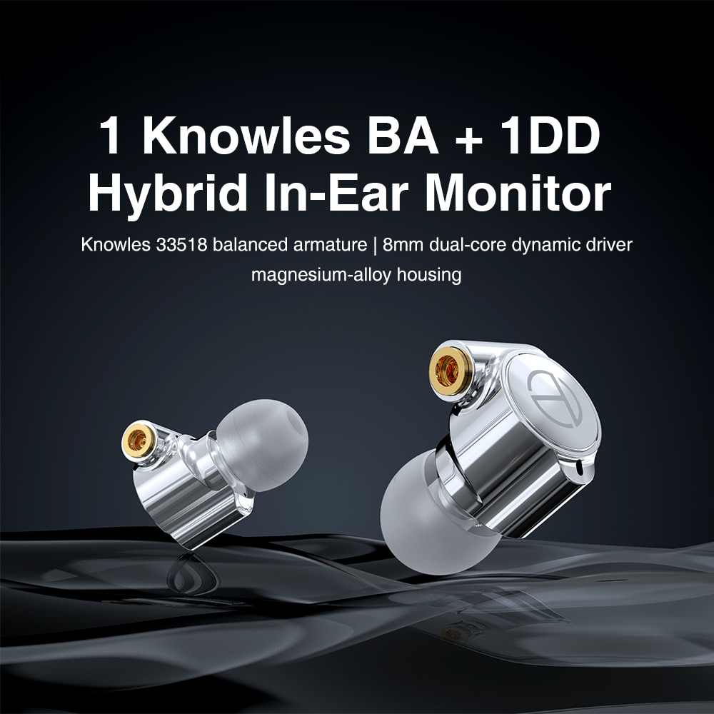 TRN TA1 HiFI 1BA+1DD หูฟังไฮบริด ( Knowles 33518 ,8Mm Dynamic ) In ...