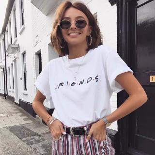 เสื้อยืดผ้าฝ้ายฤดูร้อนเสื้อยืด แขนสั้น ผ้าฝ้าย พิมพ์ลาย Friends TV Show สําหรับผู้หญิง
