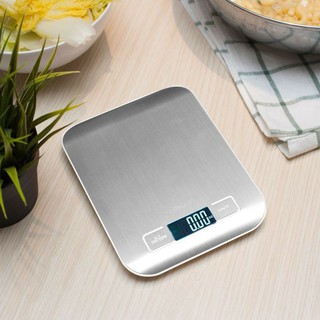 (เครื่องชั่ง 5 กิโล) ผิวหน้าสแตนเลส สวย หรูหรา เครื่องชั่งในครัว Kitchen Scale Digital Scale