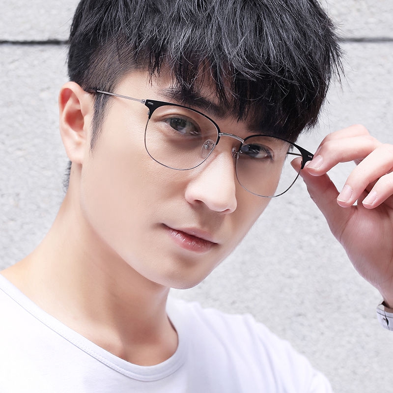 ใหม่กรอบแว่นตาผู้ชายสายตาสั้นกรอบแว่นตาผู้หญิงย้อนยุคทำมือเทรนด์แฟชั่นสามารถติดตั้งองศากรอบกลมโลหะเต็มกรอบเบา