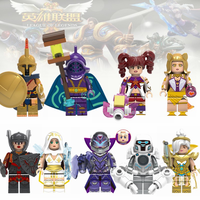 League of Legends LOL Games Minifigures Jinx Jax Ashe Vayne Ahri Riven Building Blocks Toys