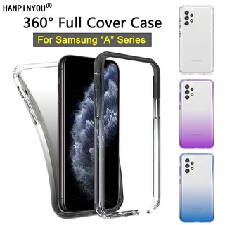 For Samsung Galaxy A52 A72 A12 A32 A42 A02S A51 A71 4G 5G 360 Full Cover Gradient Phone Case PC &amp; Silicone TPU Screen Protector Shell