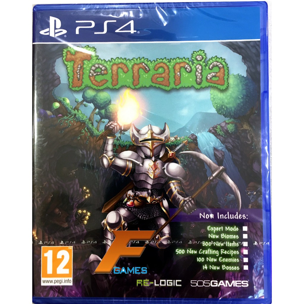 PS4 Terraria ( Zone2/EU )(English) แผ่นเกม ของแท้ มือ1 มือหนึ่ง ของใหม่ ในซีล แผ่นเกมส์