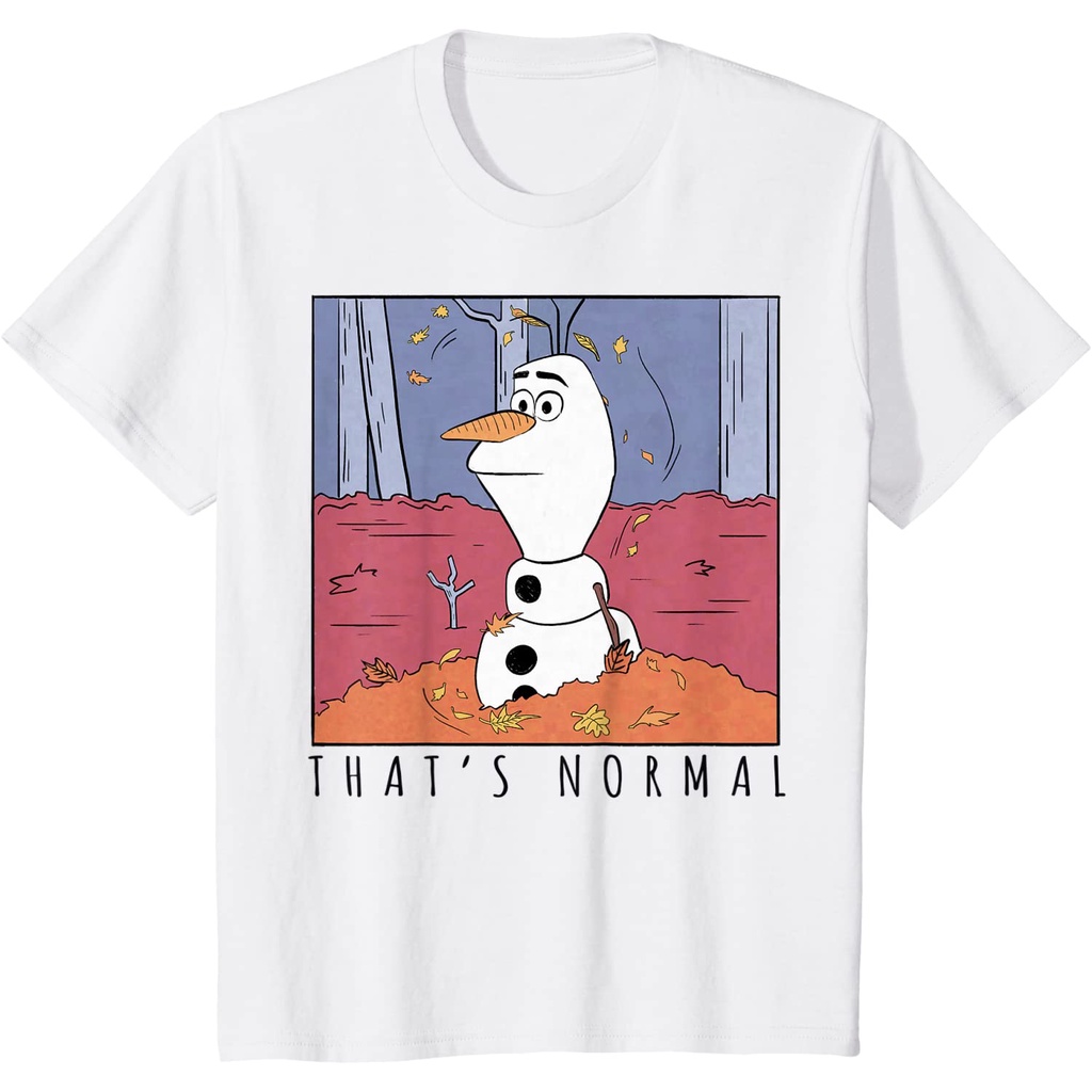 เสื้อยืดผ้าฝ้ายพรีเมี่ยม เสื้อยืด พิมพ์ลาย Disney Frozen 2 Olaf That's Normal