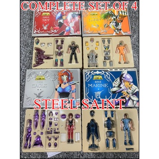 SUPER RARE BANDAI Saint Seiya Steel Saint Sky, Saint Land, Saint Marine &amp; Saint Silver Eagle Vintage Set of 4