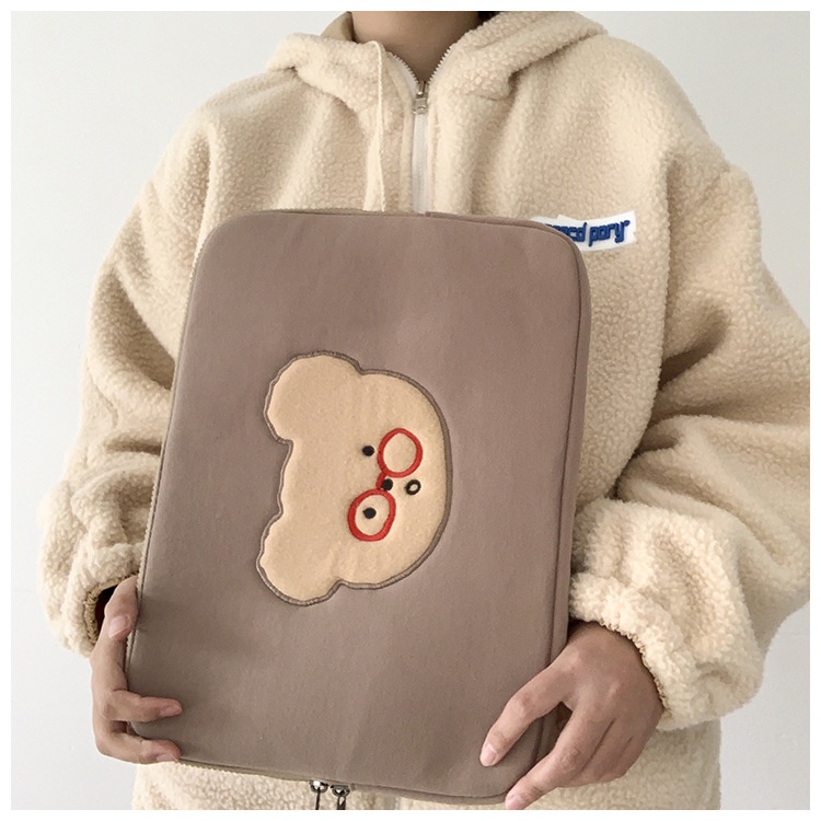 Tablet Case Pouch Cute bear iPad laptop bag 11 13 inch 15 inch ins storage bag student girl