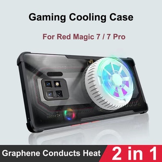 เคสพัดลมระบายความร้อน อะลูมิเนียมอัลลอย พร้อมพัดลมระบายความร้อน สําหรับ Red Magic 7 Pro Case NX709J 5G Nubia Red Magic 7 NX679J