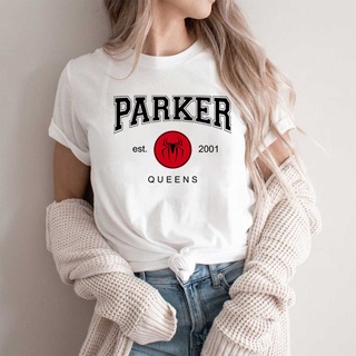 ผู้หญิงปีเตอร์ปาร์คเกอร์เสื้อยืด Parker Est 2001 ทอมฮอลแลนด์เสื้อซูเปอร์ฮีโร่ภาพยนตร์แรงบันดาลใ B#A