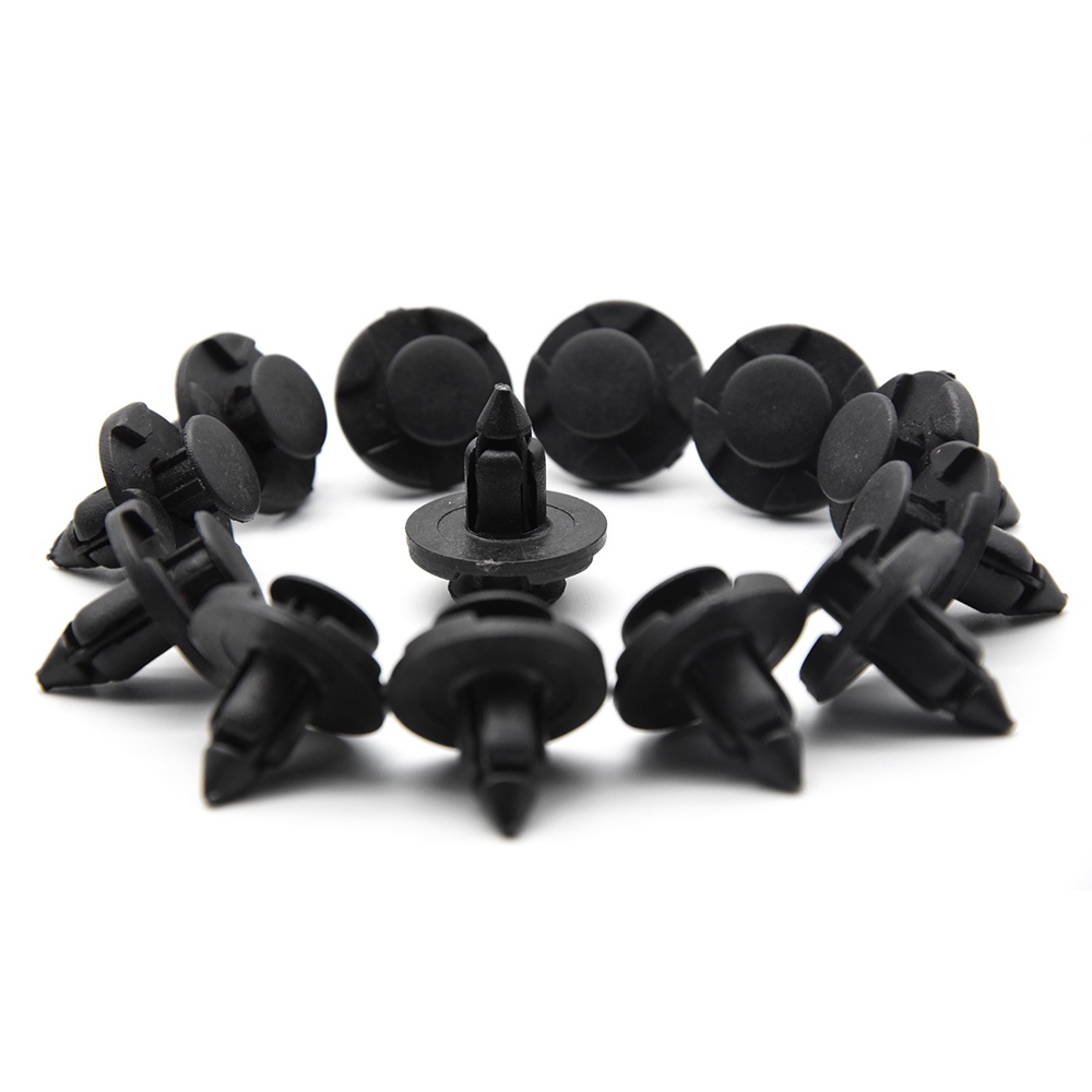 50pcs 8mm Au Plastic Bumper Fastener Rivet Retainer Push Type Engine Cover Fastener Fender Car 