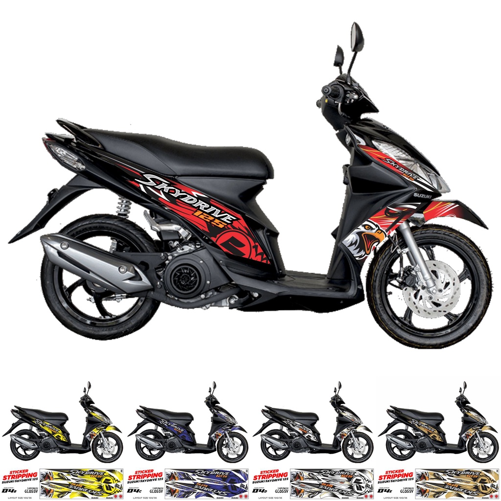 Suzuki Skydrive 125 Striping Sticker Eagle Variation AR-04 Glossy All Ready