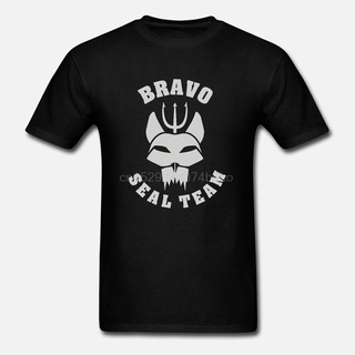 เสื้อยืดเด็กผช - เสื้อยืดผู้ชายปี 2022 ใหม่ Bravo SEAL TEAM Navy TV ซีรีส์ เสื้อยืดคอดําเสื้อยืดคอโ