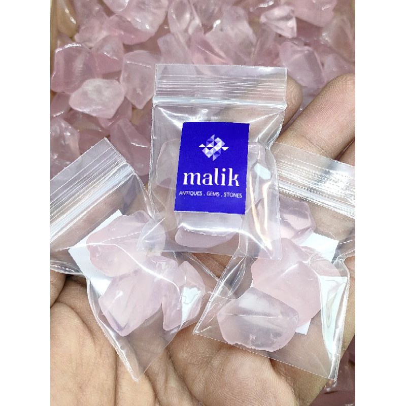 🌹โรสควอตซ์ สีสวย ถุงจิ๋ว ถุงละ 3 ชิ้น (Random) 🌟ราคาน่ารัก (Rose Quartz) สีสวยมาก สินค้าขายดีของเรา✨