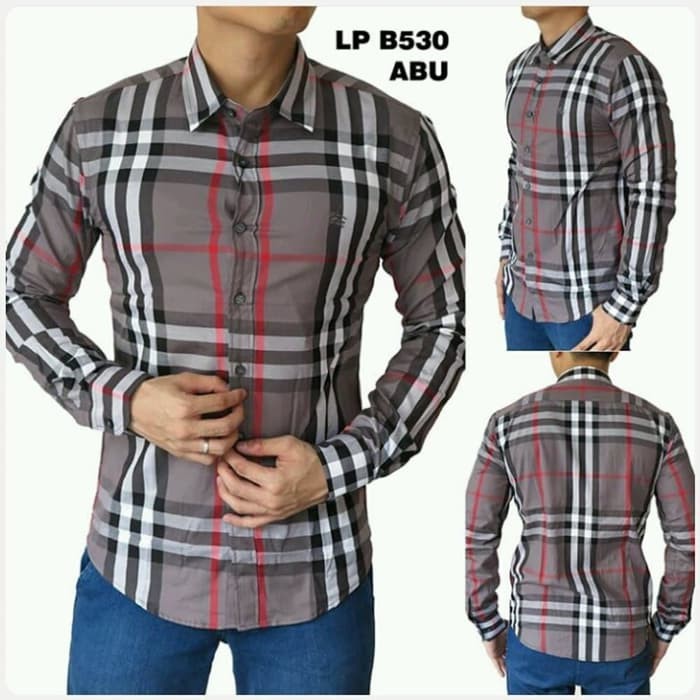 Kemeja KATUN Official SHIRT LP B530 GREY เสื้อผ้าผู้ชาย - WORK BOYS HEM - COTTON MENS FORMAL TOP - L