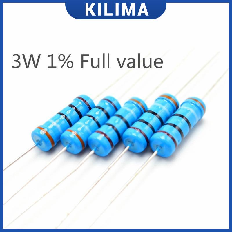 ตัวต้านทานฟิล์มโลหะ 3W 1% 24 ค่า 0.1R 0.12R 0.15R 0.18R 0.22R 0.24R 0.27R 0.3R 0.33R 0.36R 0.39R 0.43R 0.47R 0.5R 0.56R 10 ชิ้น
