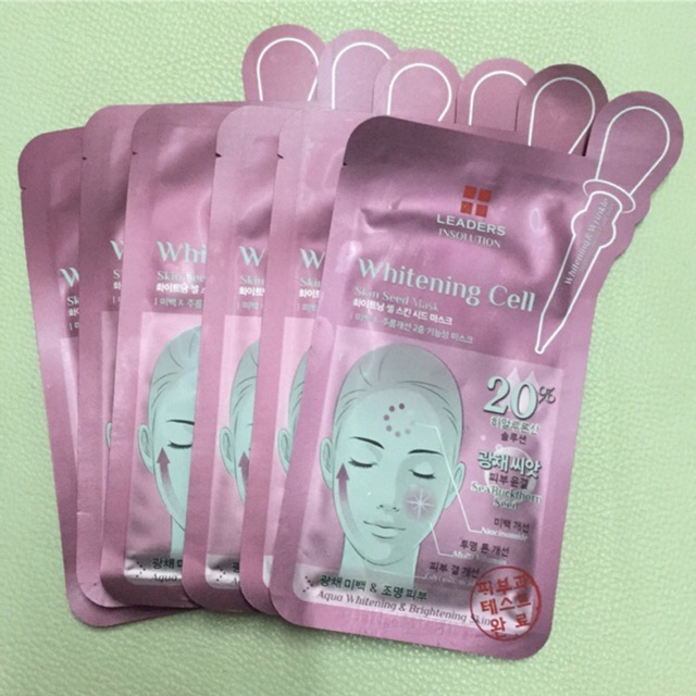 Leader clinic #seed mask whitening cell แพ็ค6แผ่น