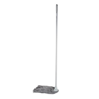 ไม้ม๊อบจุกกลุม พร้อมผ้า 280 กรัม ด้ามเหล็กพ่นสี สีเทา ไม้ถูพื้น ไม้รีดน้ำ Wooden mop with cloth 280 g. Steel handle, pai
