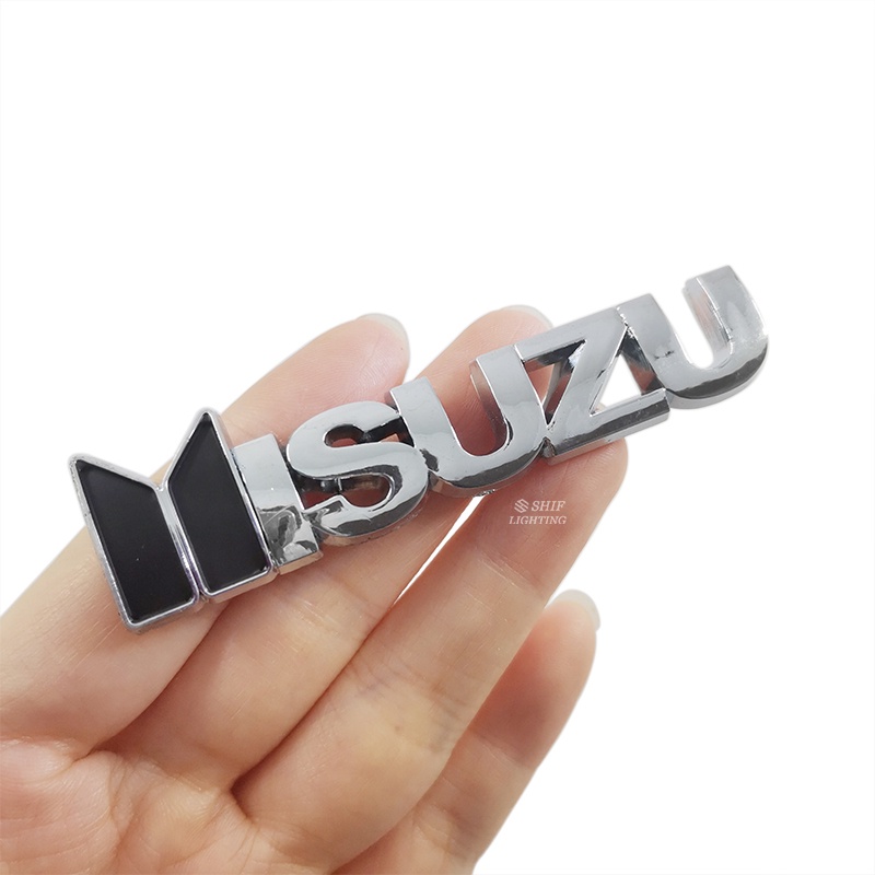 1 x ABS โครเมี่ยม ISUZU โลโก้ตัวอักษรรถด้านข้างด้านหลังตกแต่งตราสัญลักษณ์สติกเกอร์รูปลอกเปลี่ยนสําหรับ ISUZU