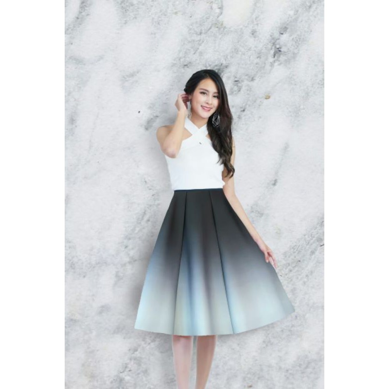 สีเข้าครบแล้วจ้า กระโปรงทำงาน ไล่สี ยาว 27" ทรง POEM มี19สี เอวฟรีไซส์