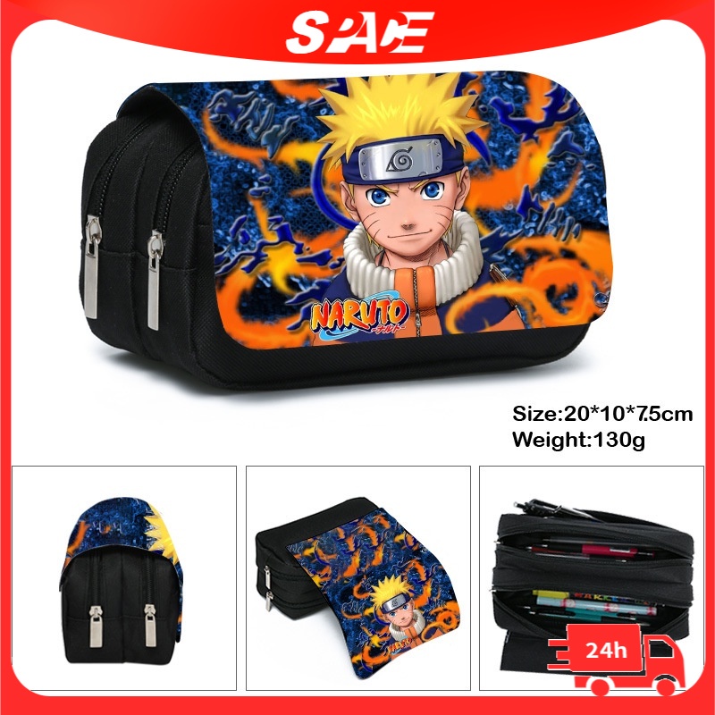 Naruto กล่องดินสอ เครื่อง ความจุขนาดใหญ่ ลายการ์ตูนนารูโตะ เหมาะกับนักเรียน สําหรับใส่เขียน